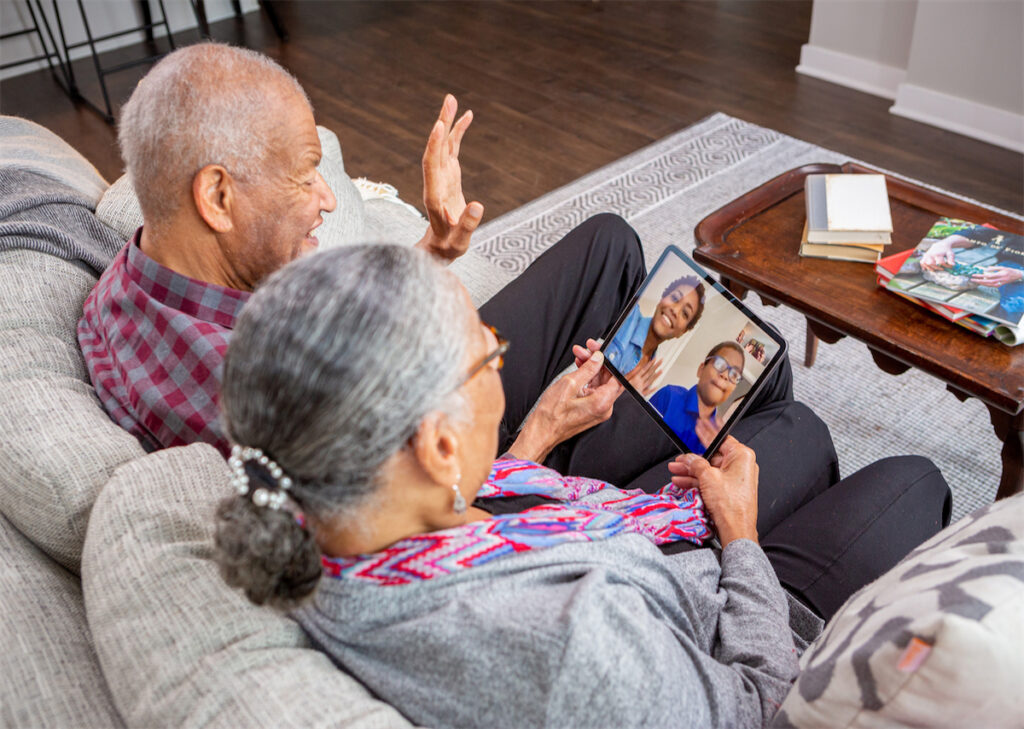 Video calling tablet helping older people stay connected with family – dementia care for older people in Christchurch and Tauranga