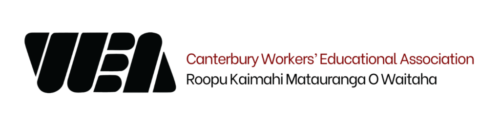 CWEA (Canterbury Workers Educational Association) logo representing lifelong learning and community education for older people in Christchurch and Tauranga
