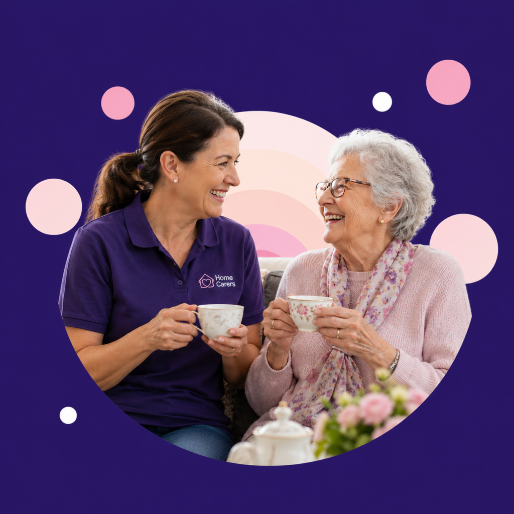 Carer providing respite care support to an older person at home in Christchurch